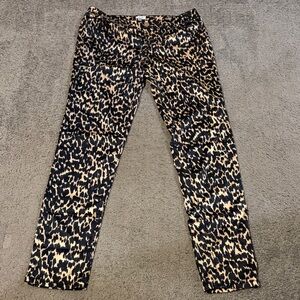 Cache Leopard Print Straight Leg Pants